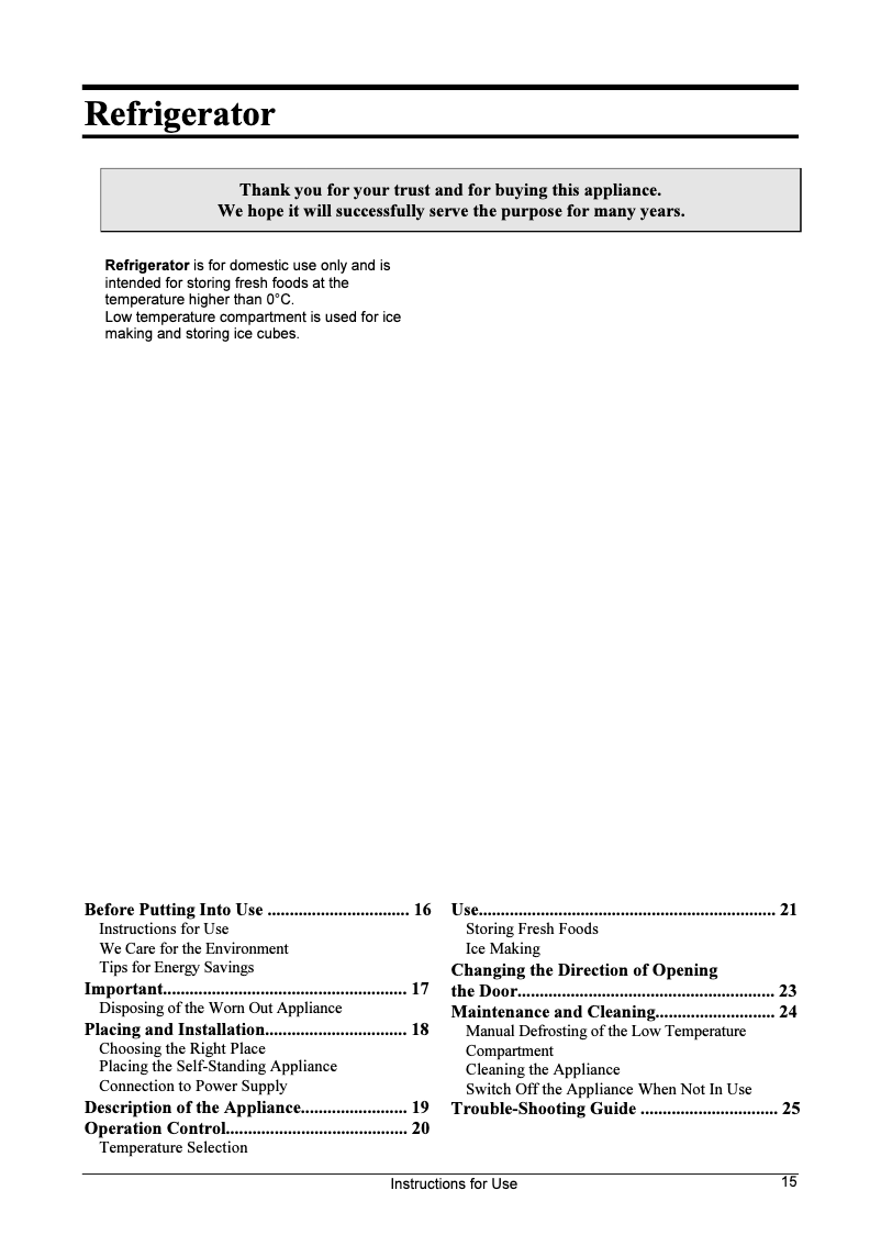 Image de la première page du manuel de l'appareil R 0906 BAB