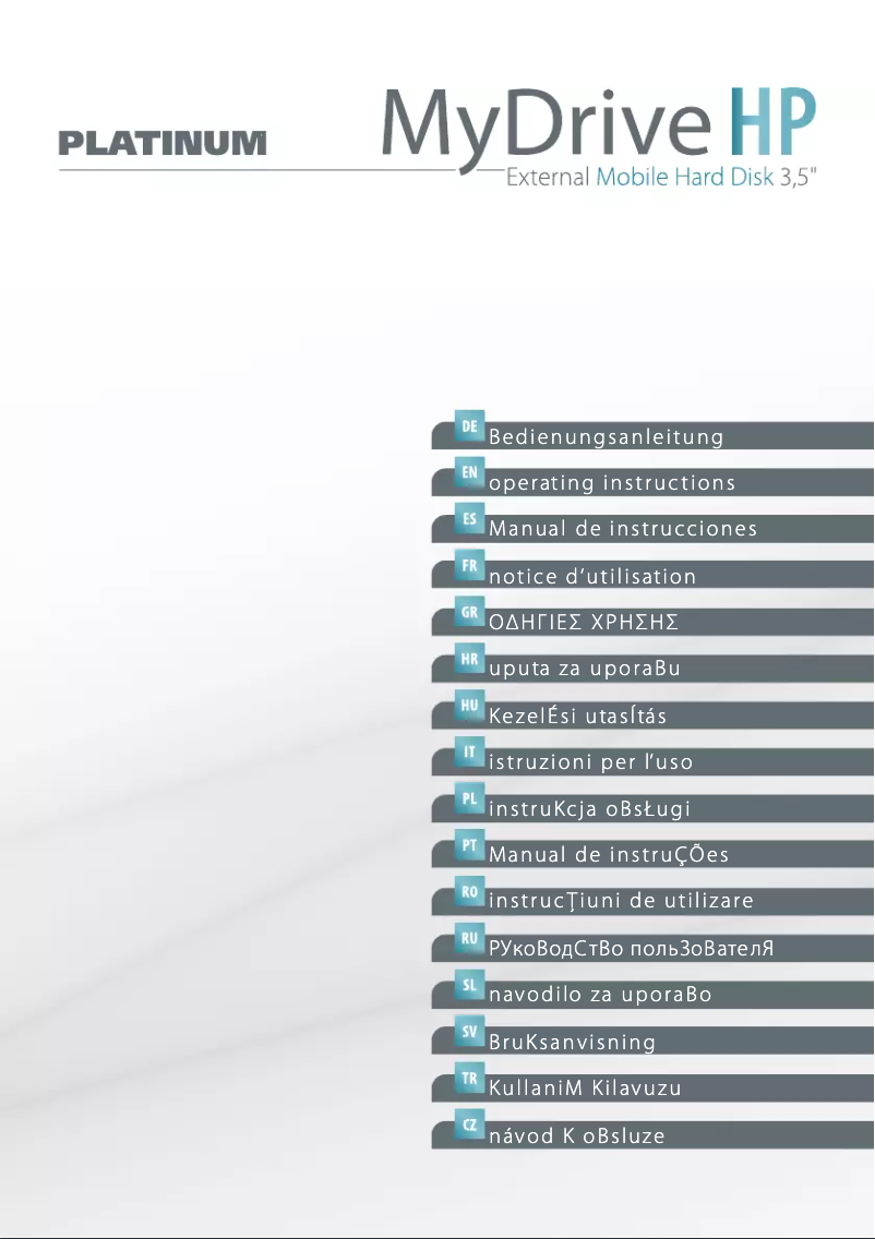 Page 1 de la notice Manuel utilisateur Bestmedia MyDrive HP