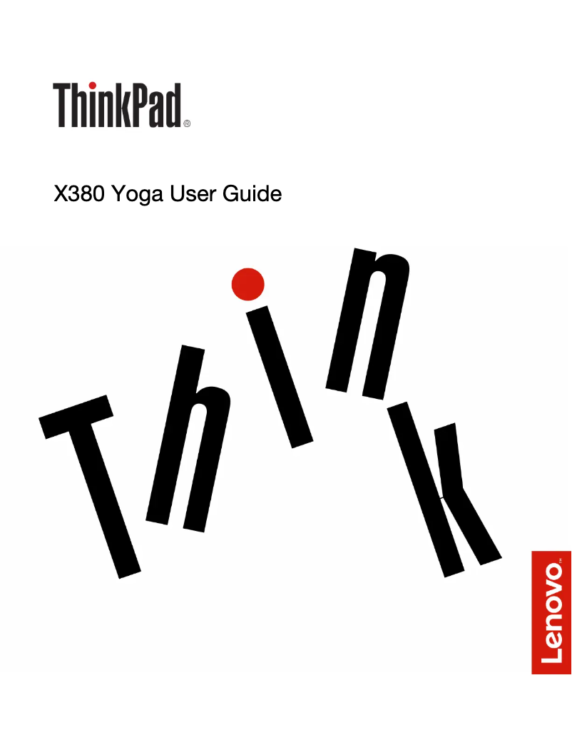 Page n°1 - Manuel utilisateur Lenovo ThinkPad X380 Yoga