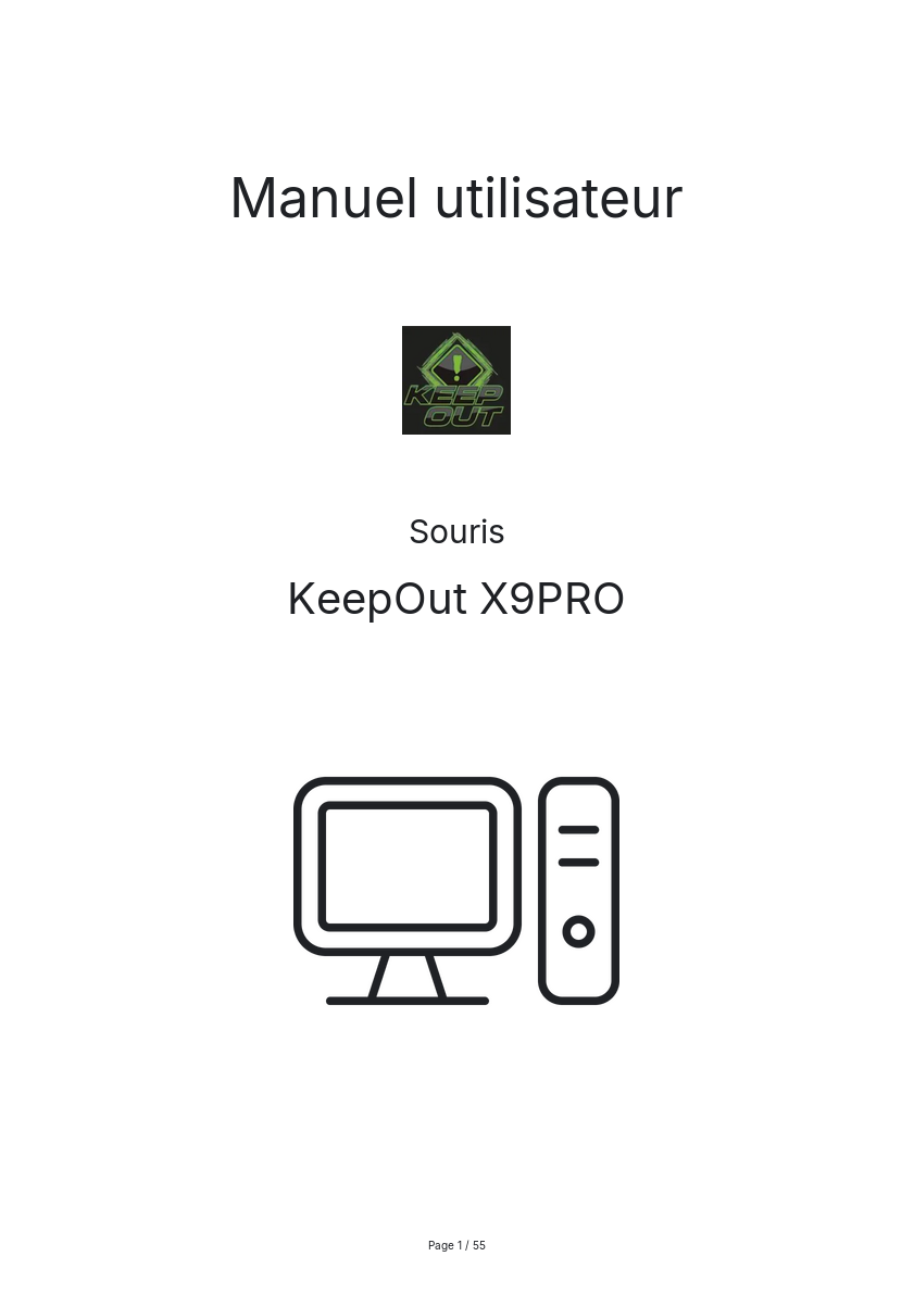 Page n°1 - Manuel utilisateur KeepOut X9PRO