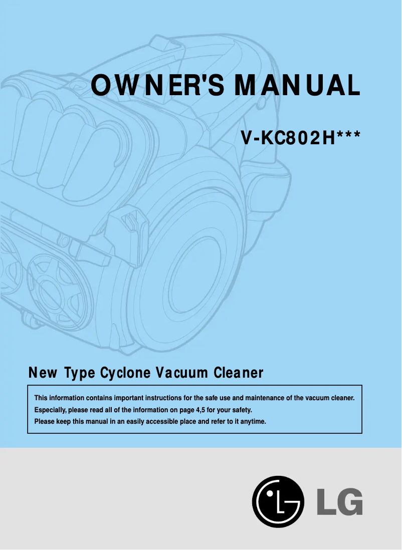 Page n°1 - Manuel utilisateur LG V-KC801HT