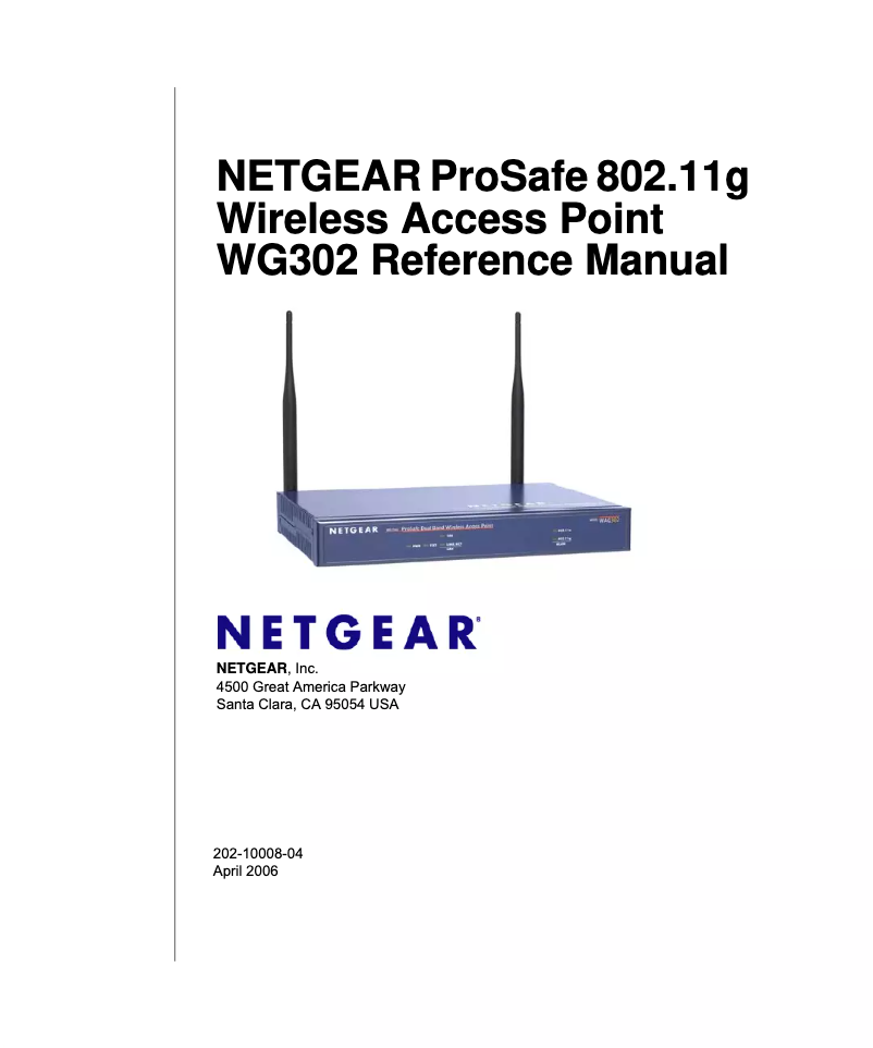 Page 1 de la notice Manuel utilisateur Netgear WG302