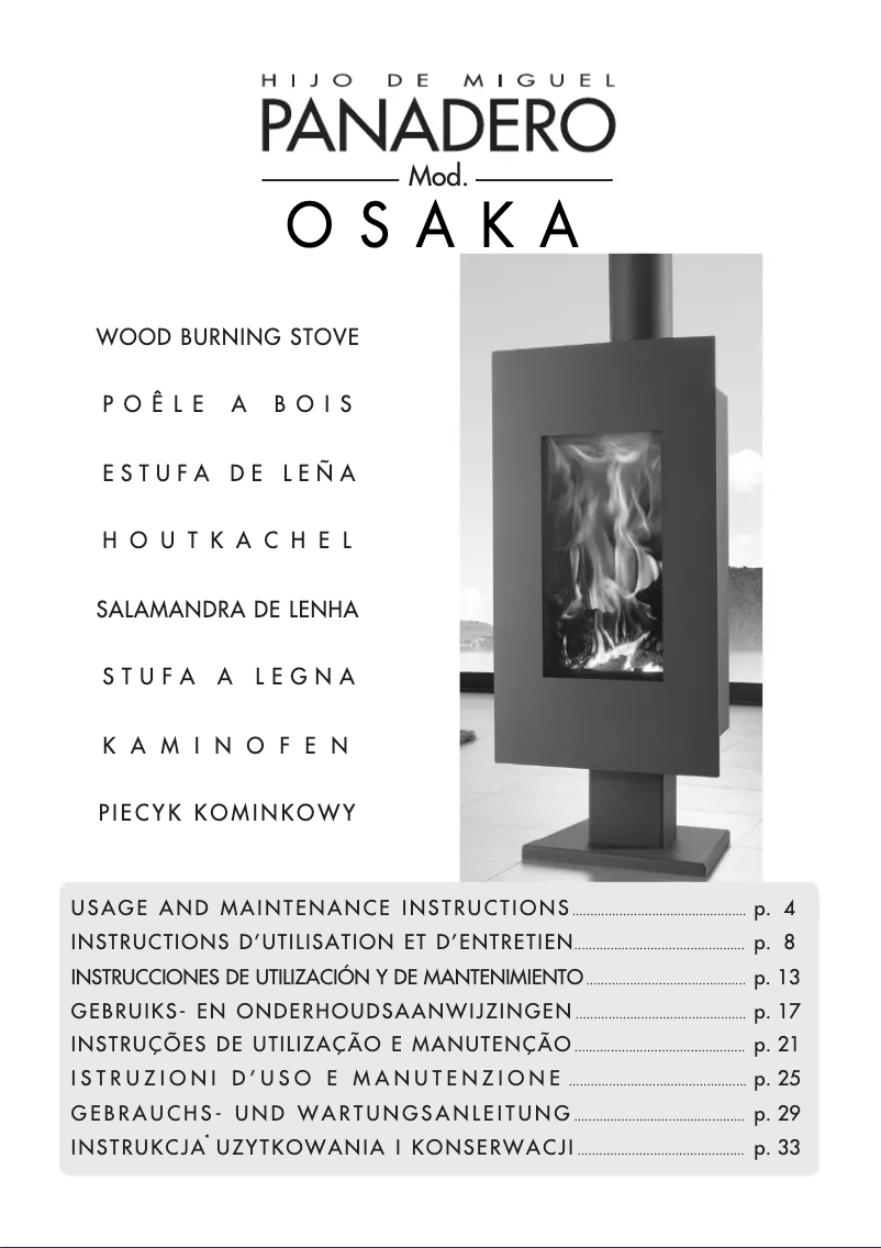 Page n°1 - Manuel utilisateur Panadero Osaka