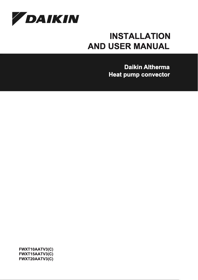 Page n°1 - Manuel utilisateur Daikin FWXT10ABTV3C