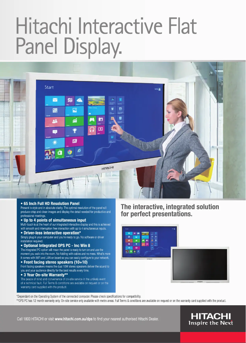 Page 1 de la notice Brochure Hitachi =HIT-FHD6500PC