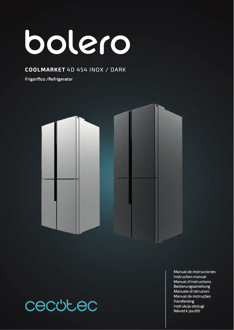 Page 1 de la notice Manuel utilisateur Cecotec Bolero CoolMarket 4D 454 Inox