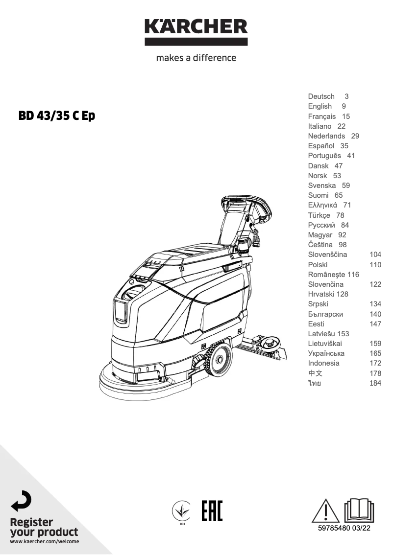 Image de la première page du manuel de l'appareil BD 43/35 C Classic Ep