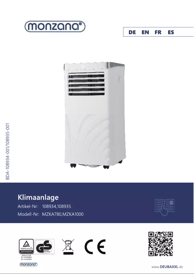 Page n°1 - Manuel utilisateur Monzana MZKA1000