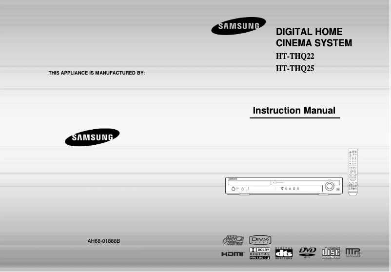 Page 1 de la notice Manuel utilisateur Samsung HT-THQ25
