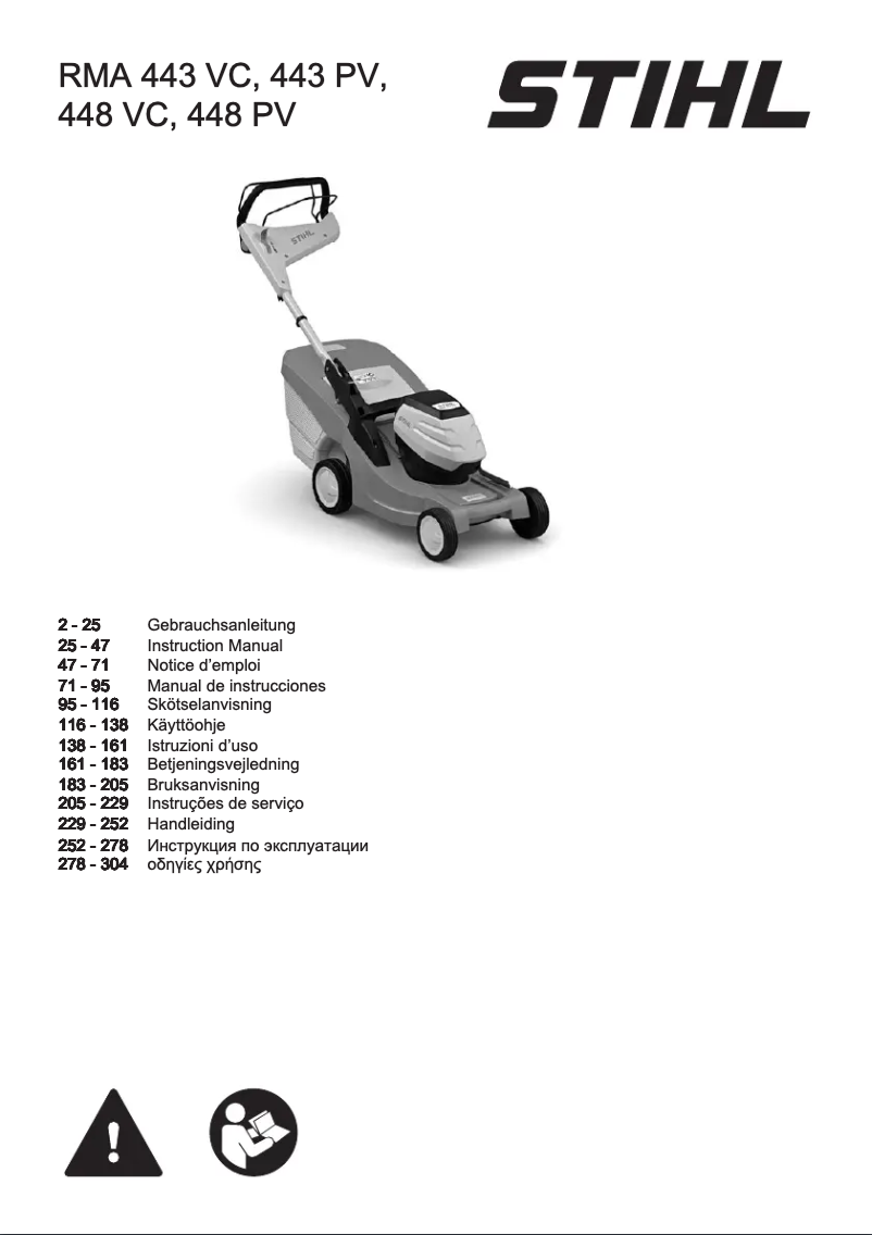 Page 1 de la notice Manuel utilisateur Stihl RMA 448 VC