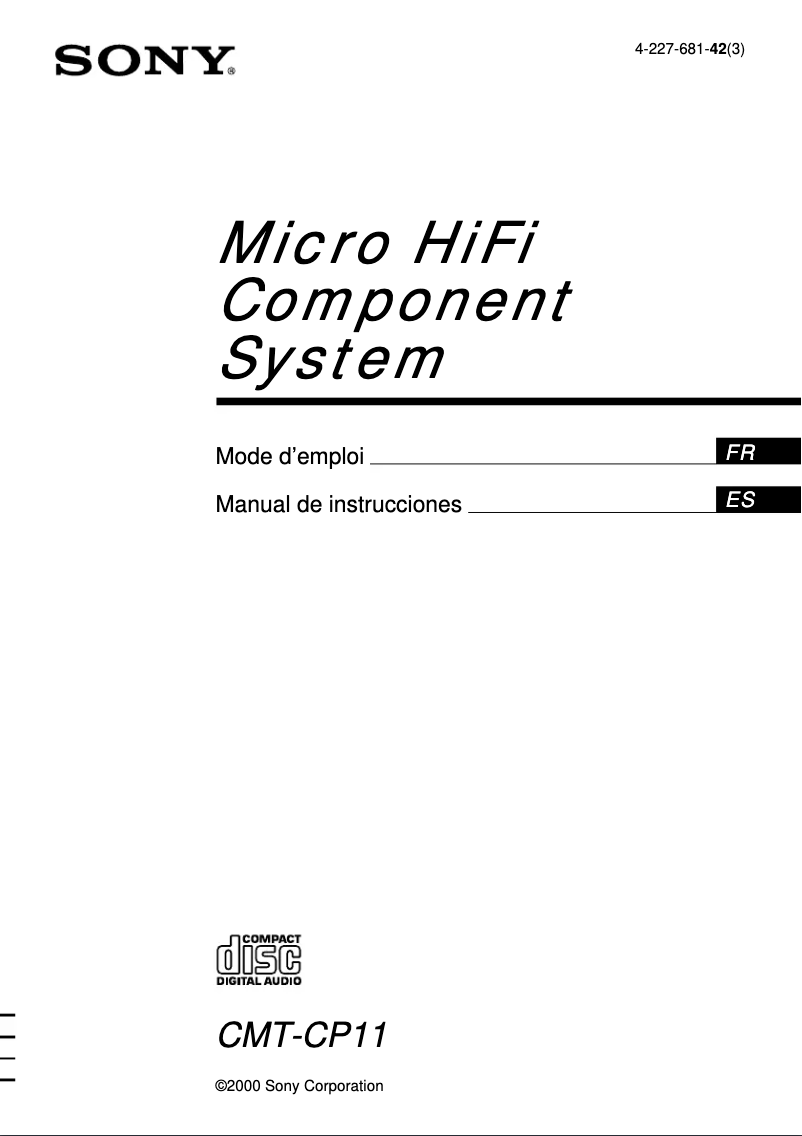 Página 1 del manual Manual de usuario Sony CMT-CP11