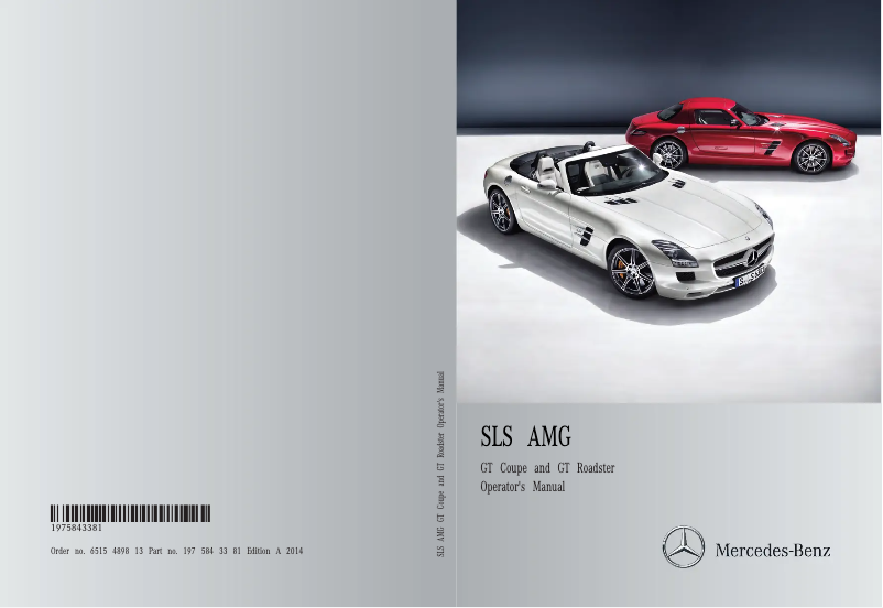 Page 1 de la notice Manuel utilisateur Mercedes-Benz SLS AMG GT Coupe (2014)