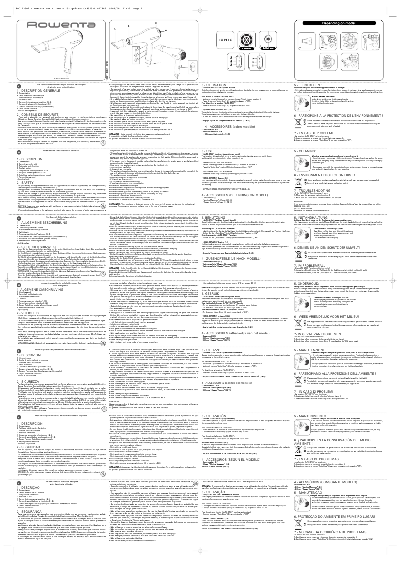 Page n°1 - Manuel utilisateur Rowenta CV8547 Infini Pro