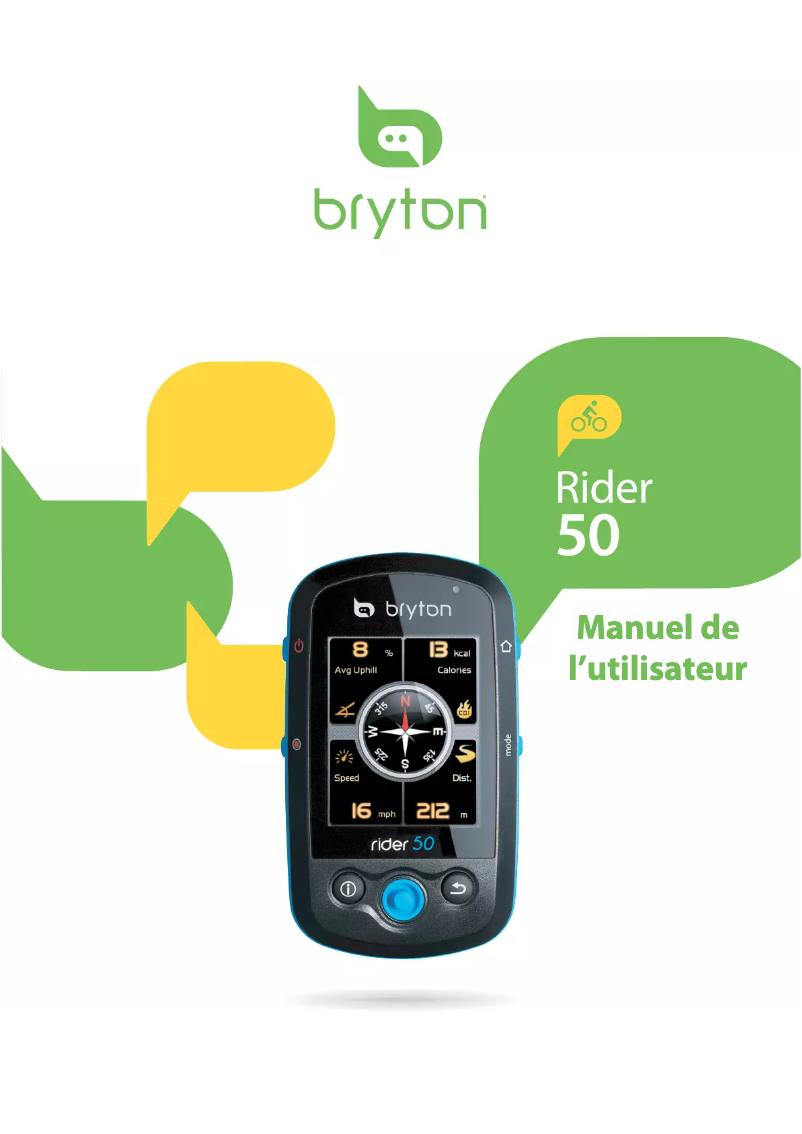 Page 1 de la notice Manuel utilisateur Bryton Rider 50