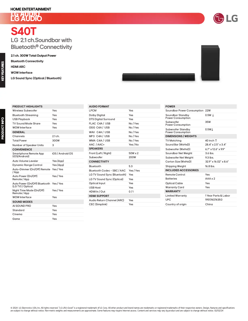 Image de la première page du manuel de l'appareil S40T