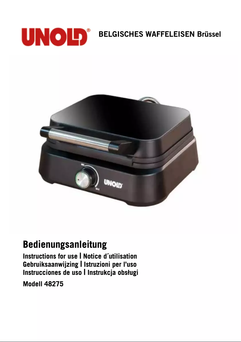 Page 1 de la notice Manuel utilisateur Unold Brüssel 48275