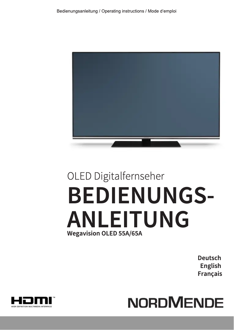 Image de la première page du manuel de l'appareil Wegavision OLED65A