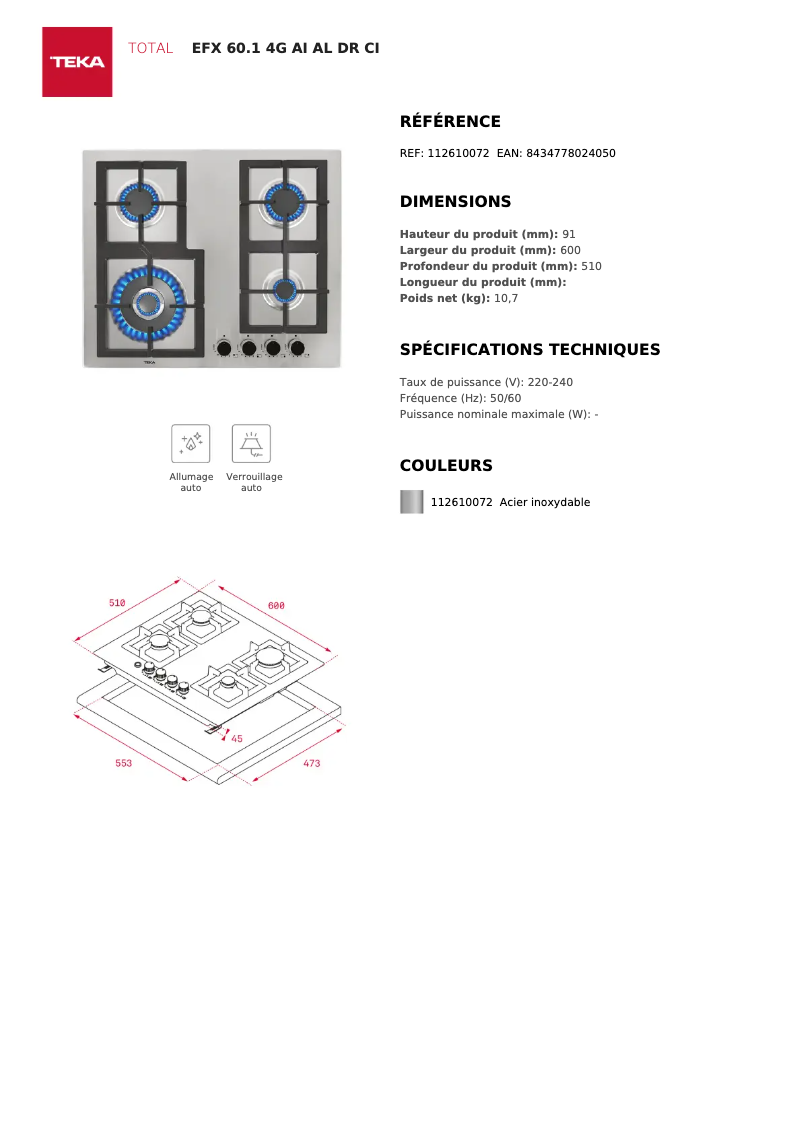 Image de la première page du manuel de l'appareil EFX 60.1 4G