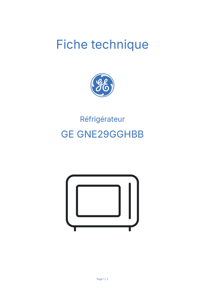 Image de la première page du manuel de l'appareil GNE29GGHBB
