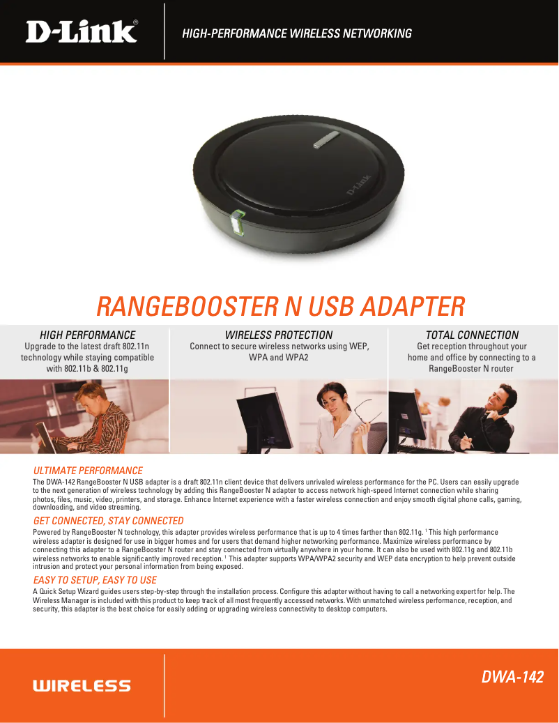 Page 1 de la notice Fiche technique D-Link DWA-142