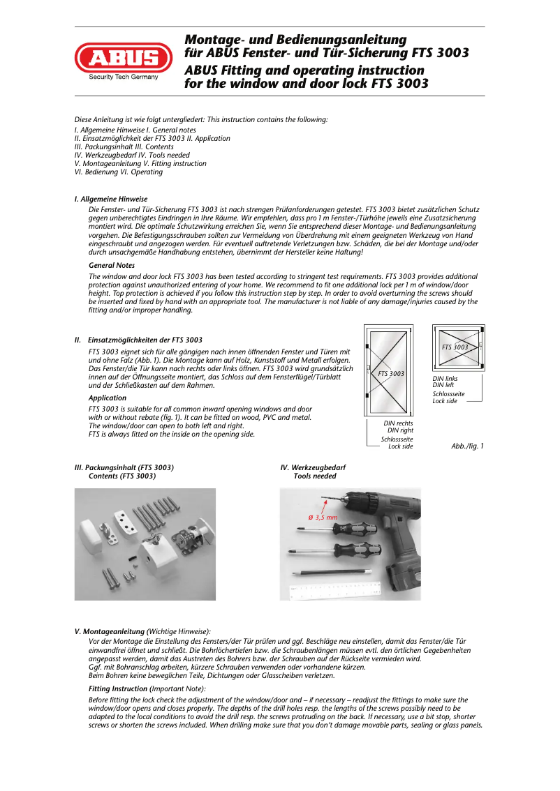 Imagen de la primera página del manual del dispositivo ABFS28409