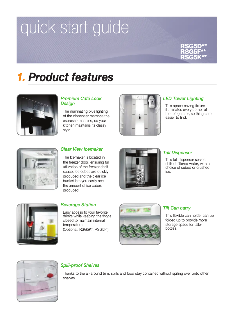 Page n°1 - Guide d'installation Samsung RSG5PURS