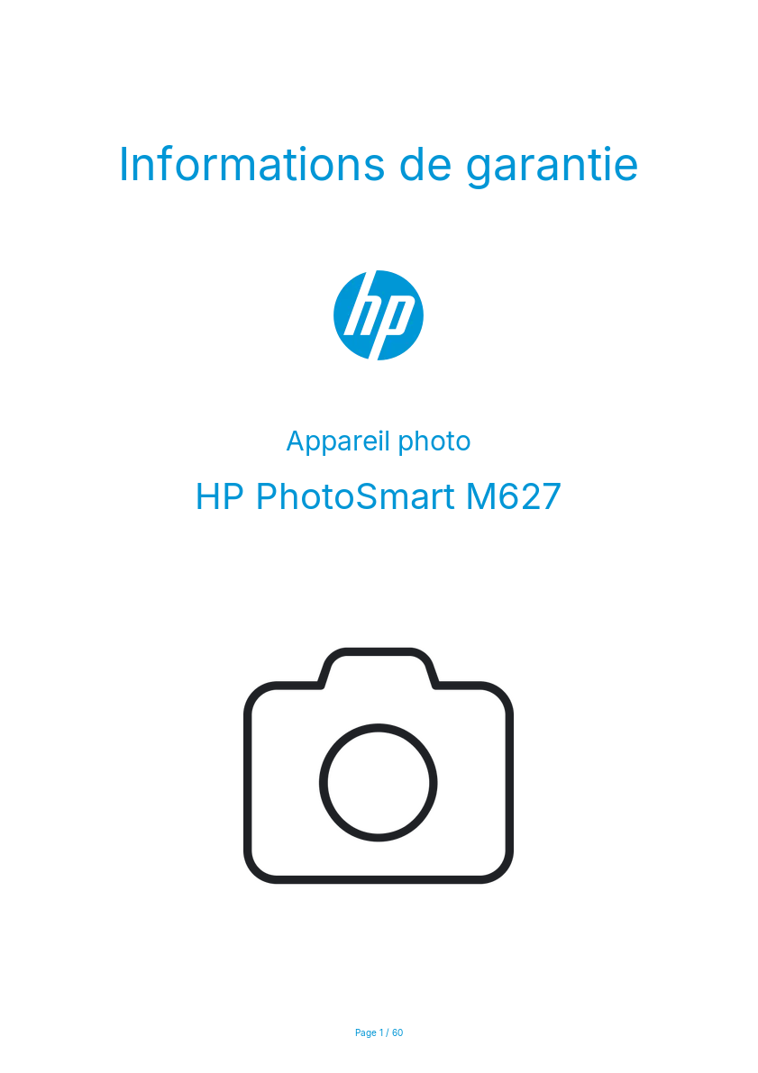 Image de la première page du manuel de l'appareil PhotoSmart M627