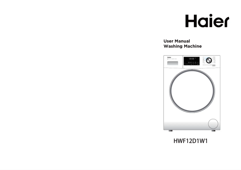 Page 1 de la notice Manuel utilisateur Haier HWF12D1W1
