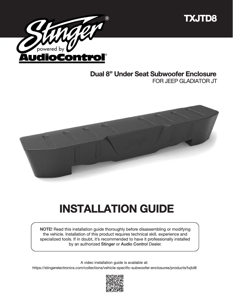 Página 1 del manual Manual de usuario AudioControl TXJTD8
