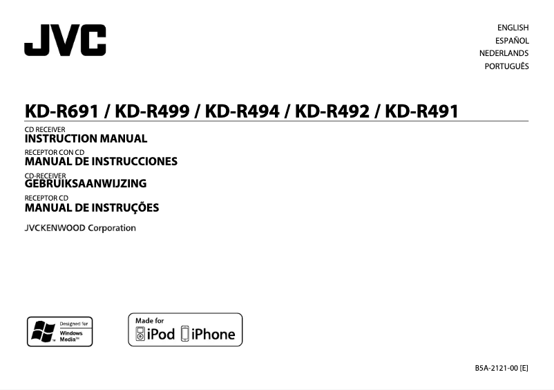 Page 1 de la notice Manuel utilisateur JVC KD-R494