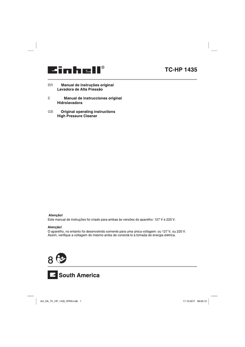 Page n°1 - Manuel utilisateur Einhell TC-HP 1435