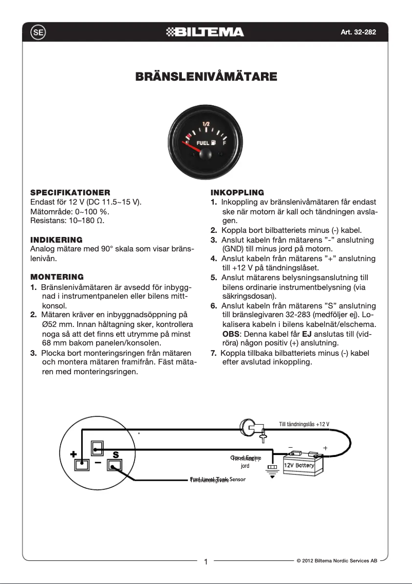 Page 1 de la notice Manuel utilisateur Biltema 32-246
