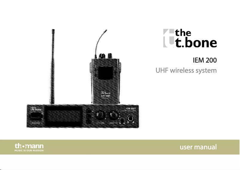 Page 1 de la notice Manuel utilisateur the t.bone IEM 200