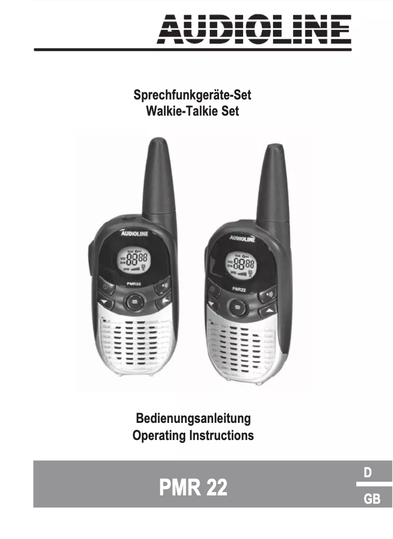 Imagen de la primera página del manual del dispositivo PMR 22