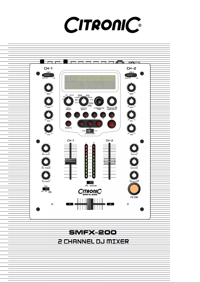 Page 1 de la notice Manuel utilisateur Citronic SMFX-200