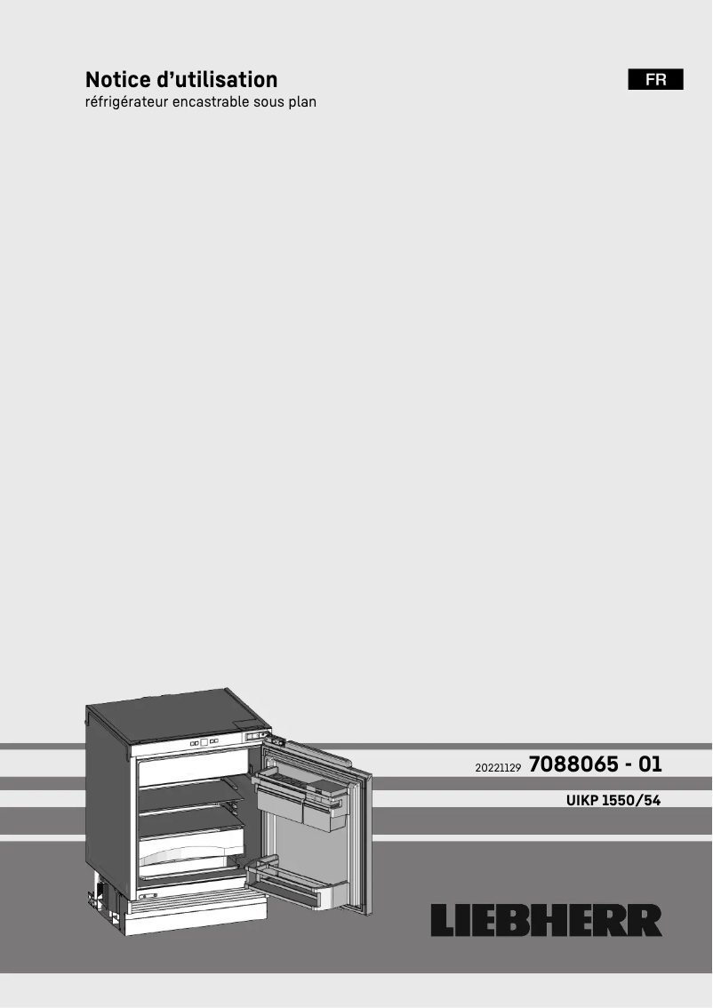 Page 1 de la notice Manuel utilisateur Liebherr UIKP 1550 Premium