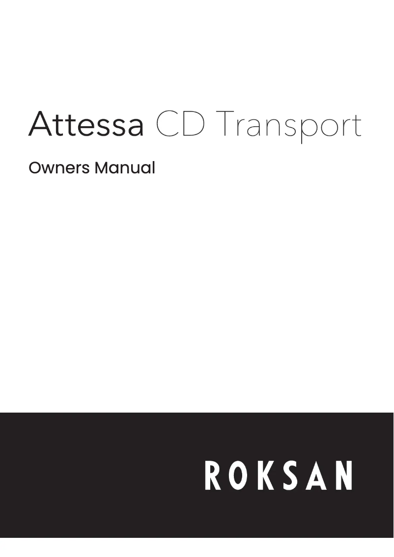 Page 1 de la notice Manuel utilisateur Roksan Attessa CD Transport