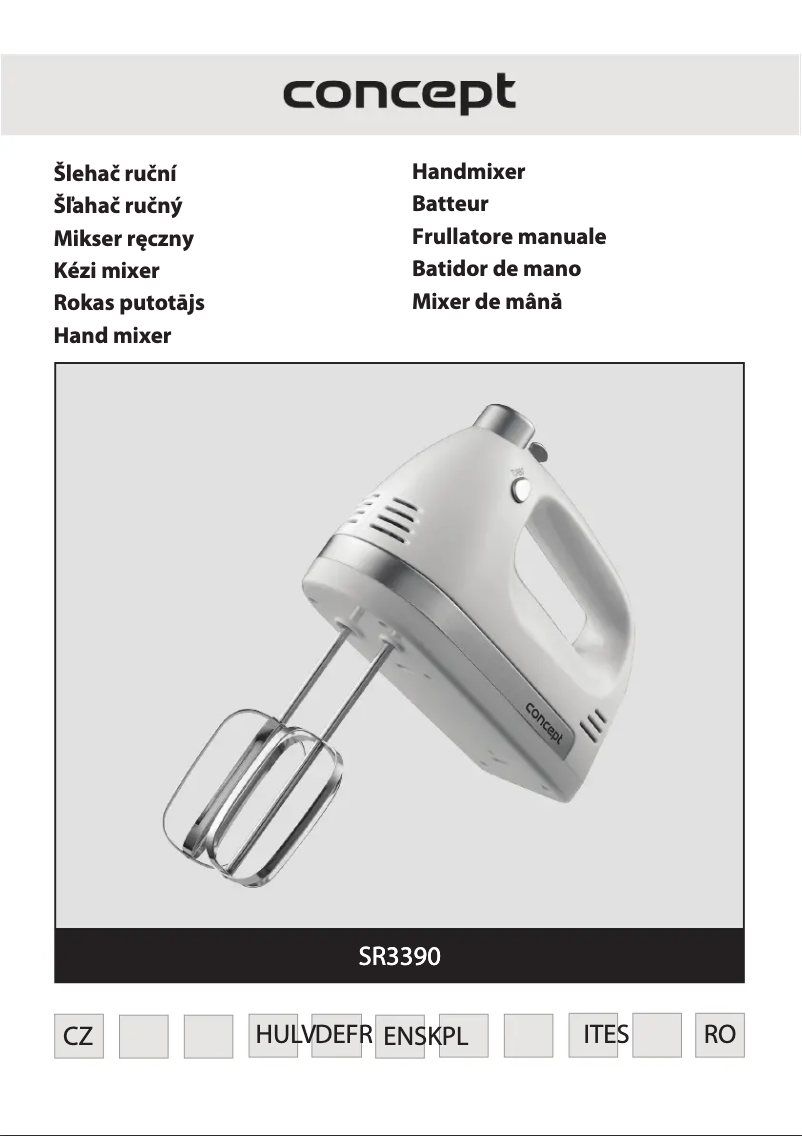 Page 1 de la notice Manuel utilisateur Concept SR3390