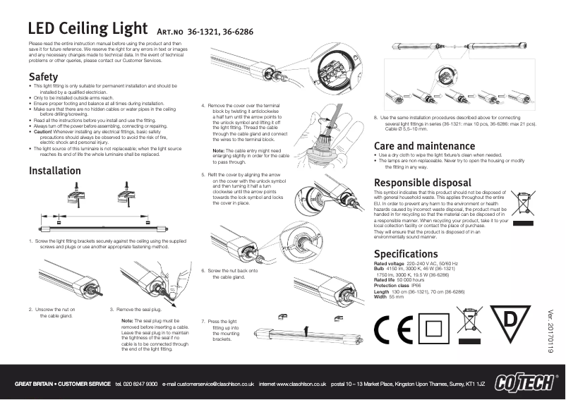 Page 1 de la notice Manuel utilisateur Cotech 36-6286