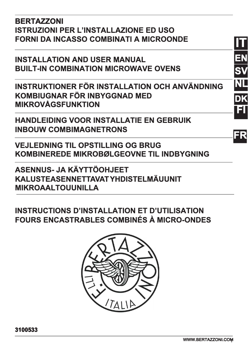 Page n°1 - Guide d'installation Bertazzoni FMOD4077MTB1