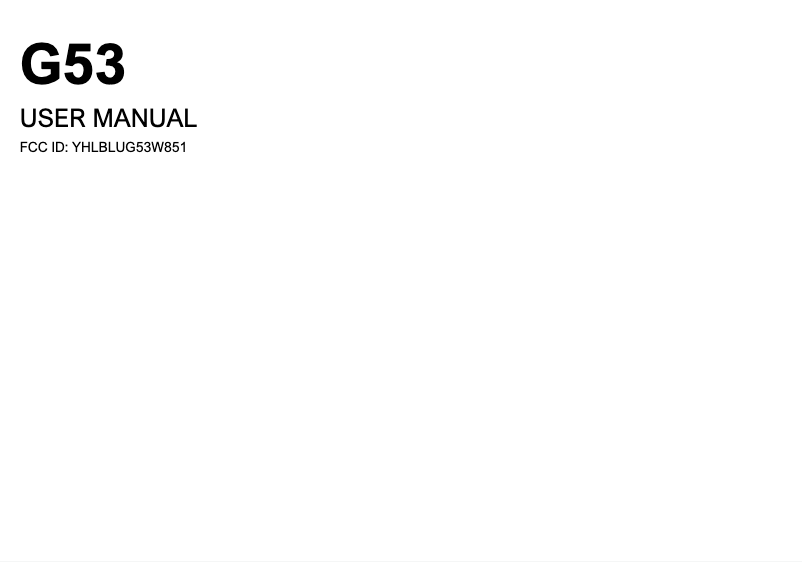 Page n°1 - Manuel utilisateur BLU G53