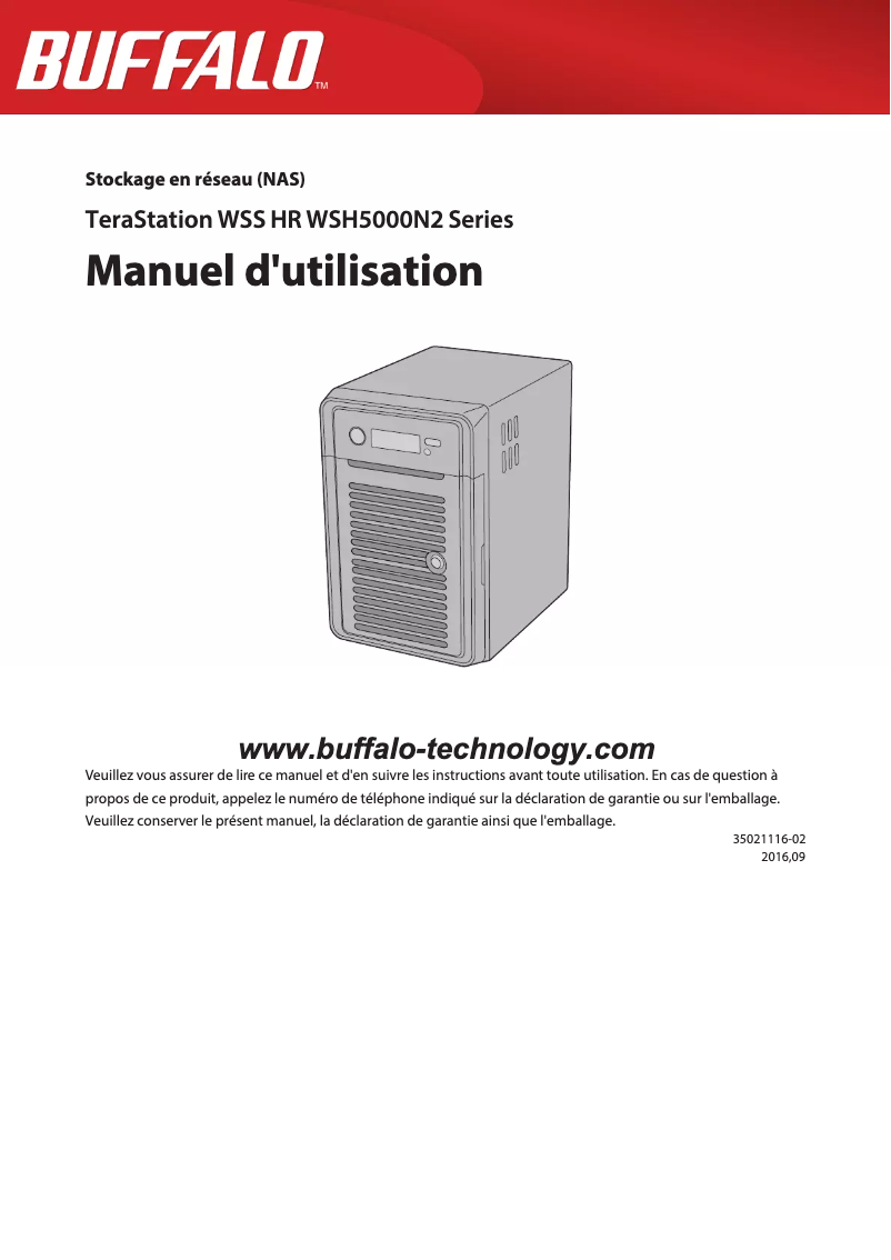 Page 1 de la notice Manuel utilisateur Buffalo TeraStation WSH5610