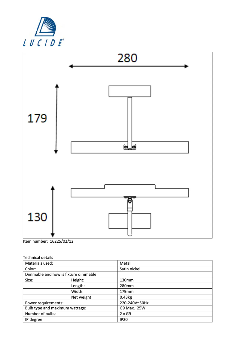 Image de la première page du manuel de l'appareil Ferrady 16225/02/12