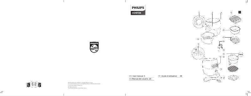 Page 1 de la notice Manuel utilisateur Philips Viva Collection Airfryer HD9723