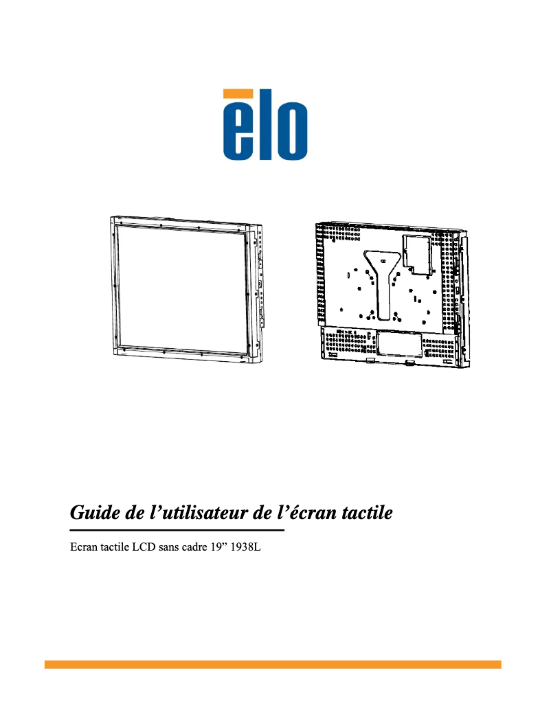 Page n°1 - Manuel utilisateur Elo 1938L