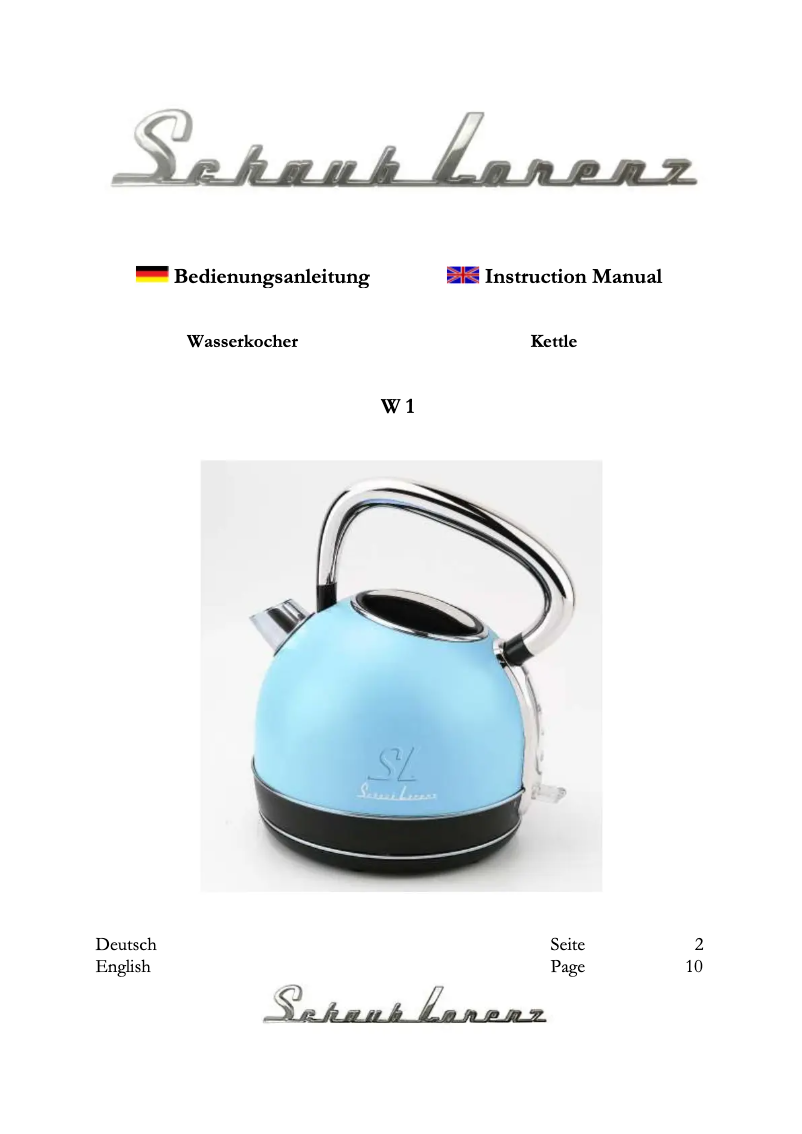 Image de la première page du manuel de l'appareil W1