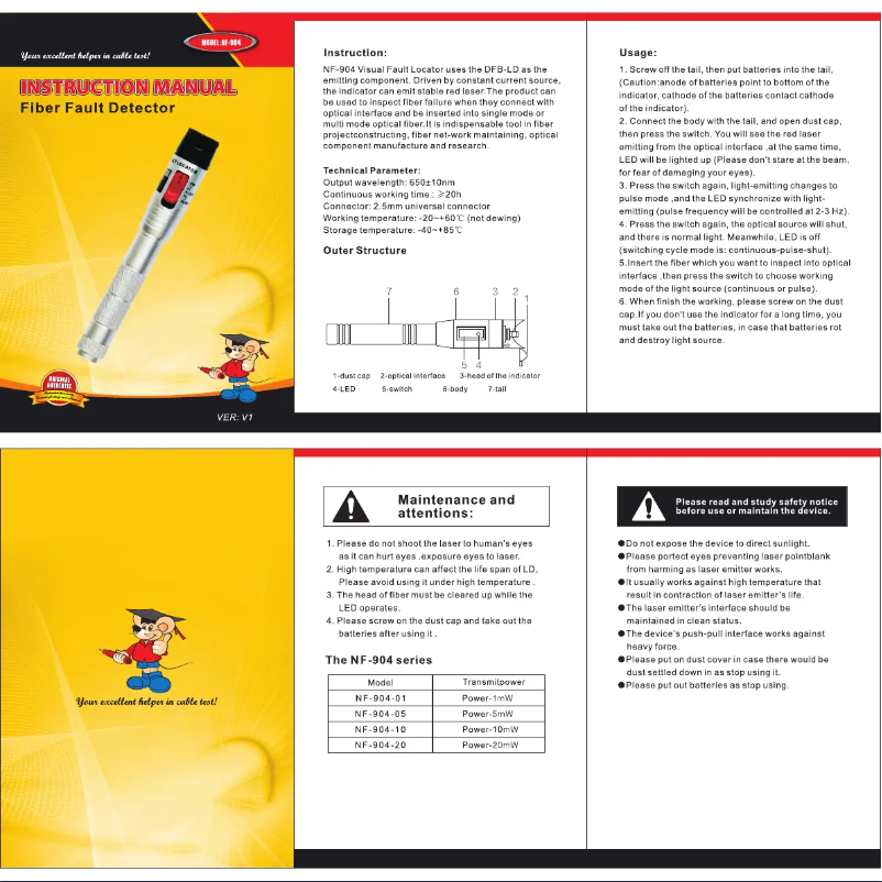Image de la première page du manuel de l'appareil NF-904