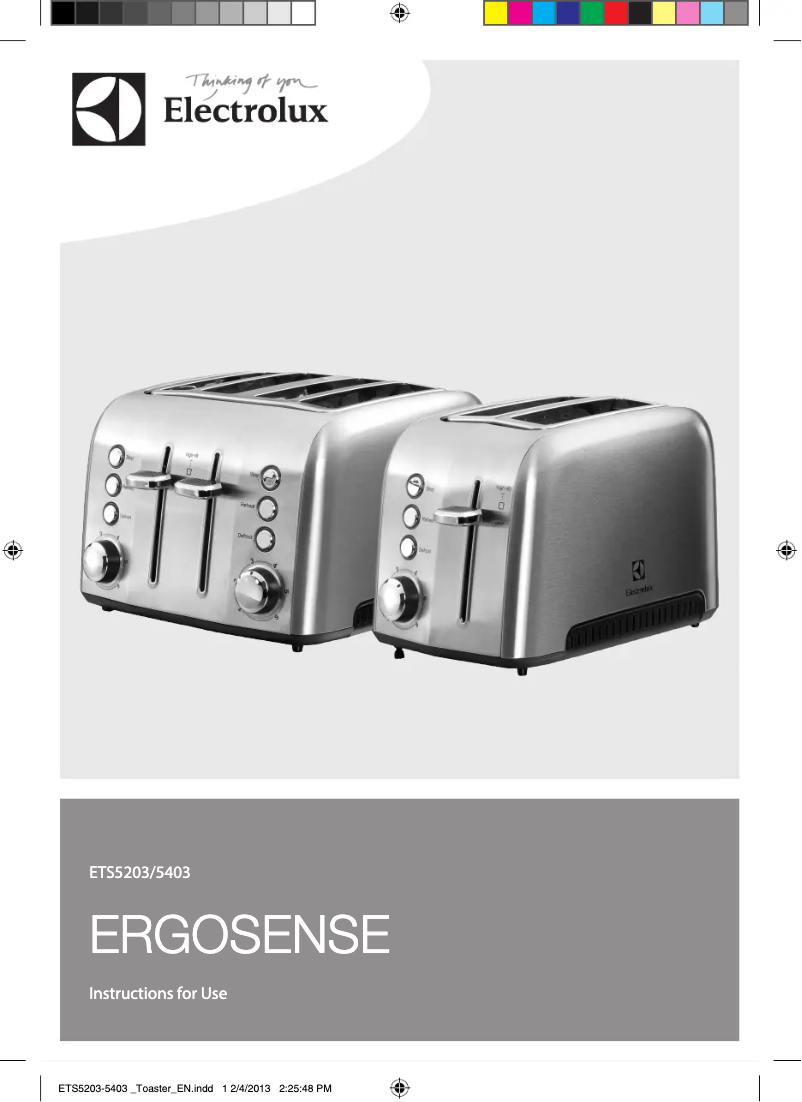 Page 1 de la notice Manuel utilisateur Electrolux ErgoSense ETS5403