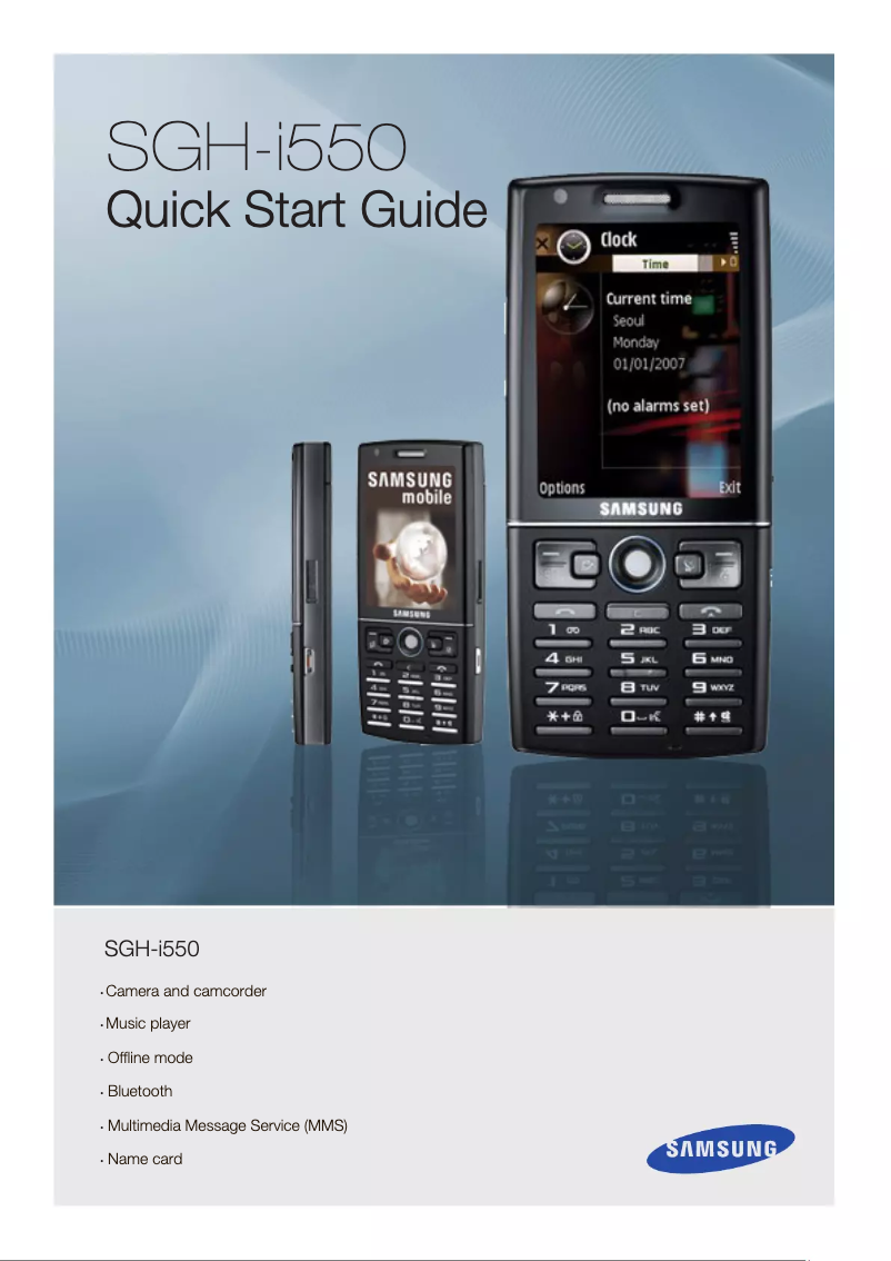 Page 1 de la notice Guide d'installation Samsung SGH-I550W
