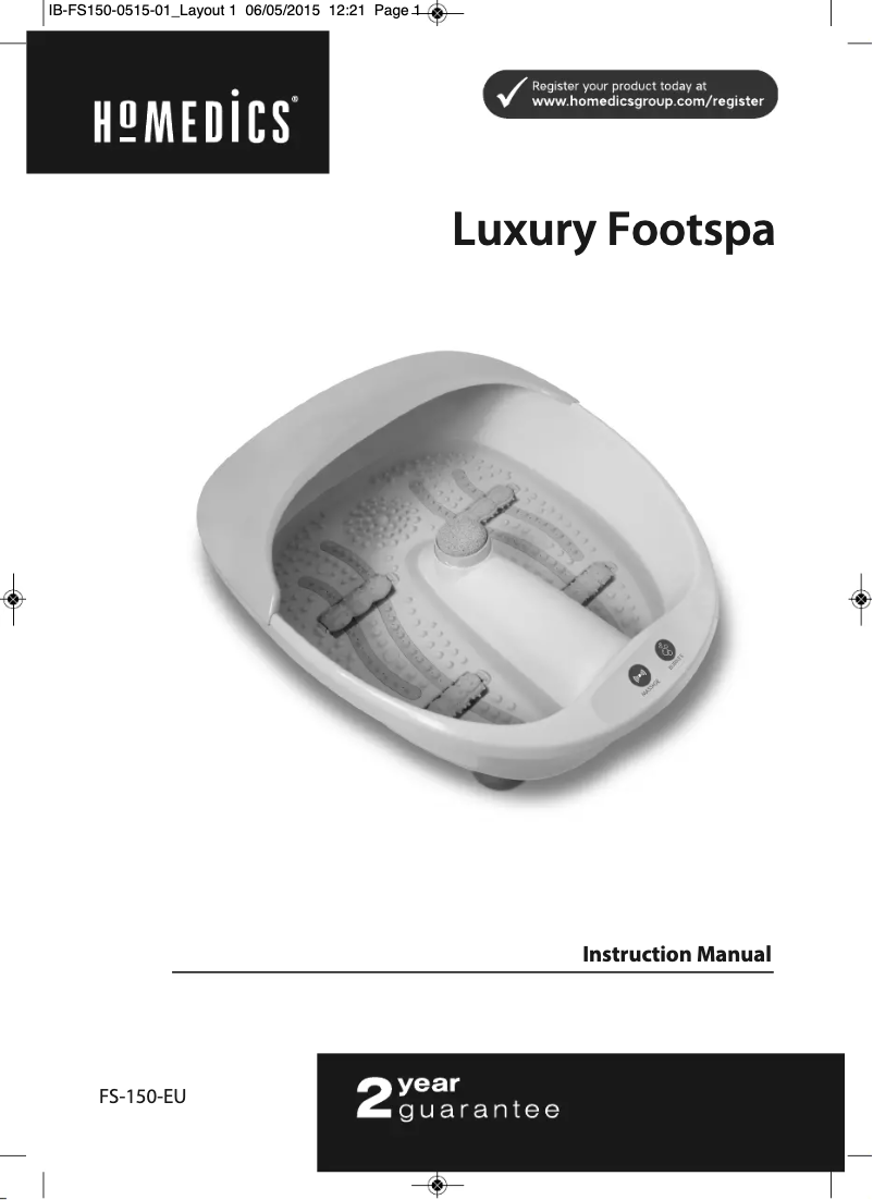 Page n°1 - Manuel utilisateur Homedics FS-150